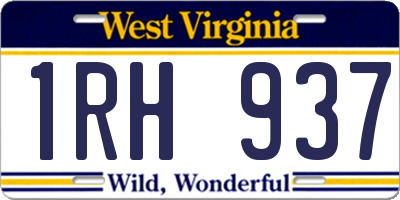 WV license plate 1RH937