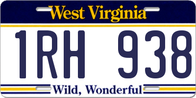 WV license plate 1RH938