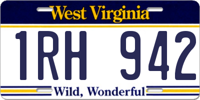 WV license plate 1RH942