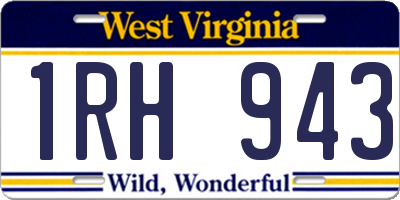 WV license plate 1RH943