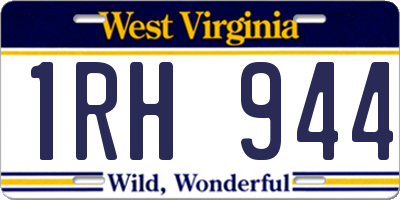 WV license plate 1RH944