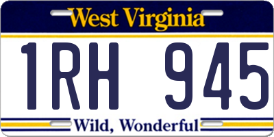 WV license plate 1RH945