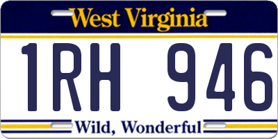 WV license plate 1RH946
