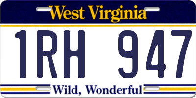 WV license plate 1RH947