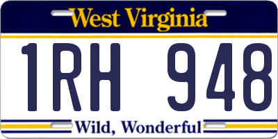 WV license plate 1RH948