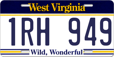 WV license plate 1RH949