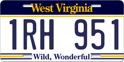 WV license plate 1RH951