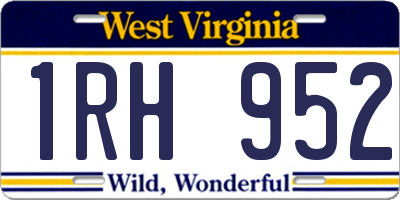 WV license plate 1RH952