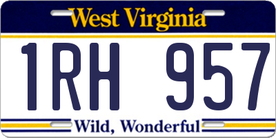 WV license plate 1RH957