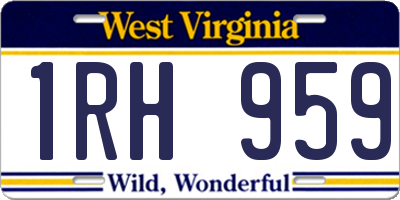 WV license plate 1RH959