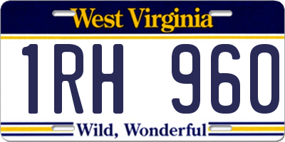 WV license plate 1RH960