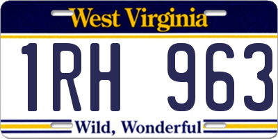 WV license plate 1RH963