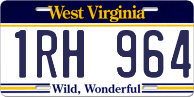WV license plate 1RH964