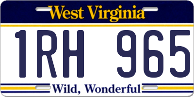 WV license plate 1RH965