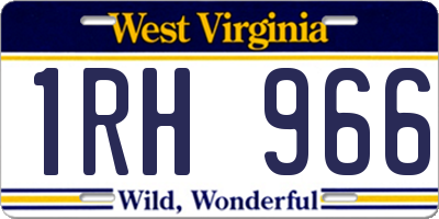 WV license plate 1RH966