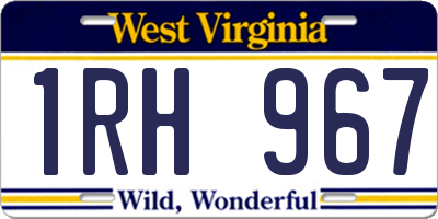 WV license plate 1RH967