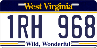 WV license plate 1RH968