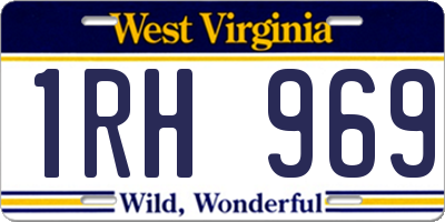 WV license plate 1RH969