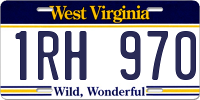 WV license plate 1RH970