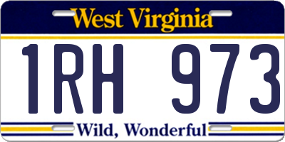 WV license plate 1RH973