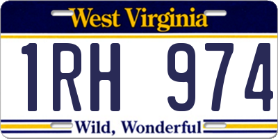 WV license plate 1RH974