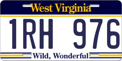 WV license plate 1RH976