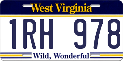 WV license plate 1RH978