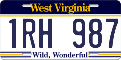 WV license plate 1RH987