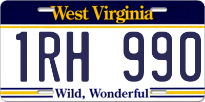 WV license plate 1RH990