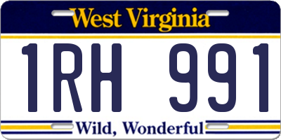 WV license plate 1RH991