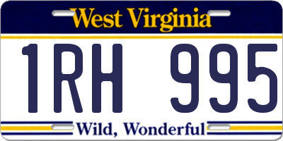 WV license plate 1RH995