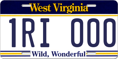 WV license plate 1RI000