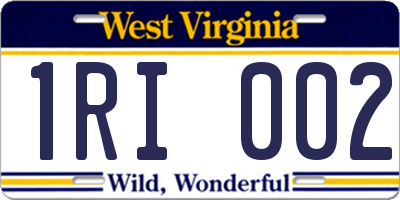 WV license plate 1RI002