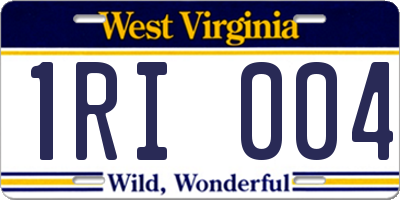WV license plate 1RI004