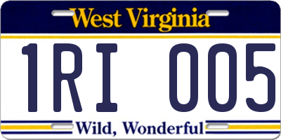 WV license plate 1RI005