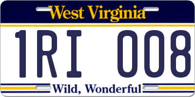 WV license plate 1RI008