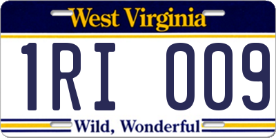 WV license plate 1RI009