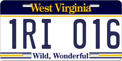 WV license plate 1RI016