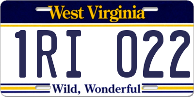 WV license plate 1RI022