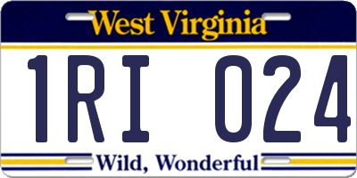 WV license plate 1RI024