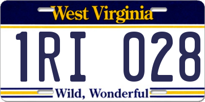 WV license plate 1RI028
