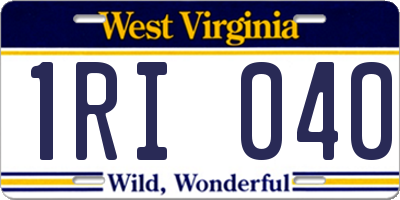 WV license plate 1RI040