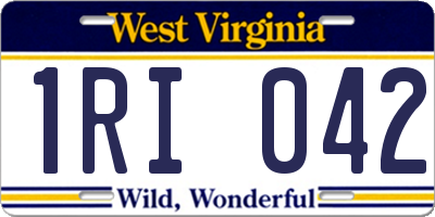 WV license plate 1RI042