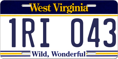 WV license plate 1RI043