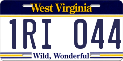 WV license plate 1RI044