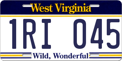 WV license plate 1RI045