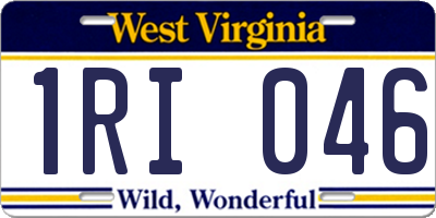 WV license plate 1RI046