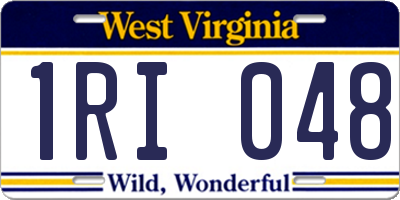 WV license plate 1RI048