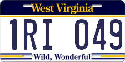 WV license plate 1RI049