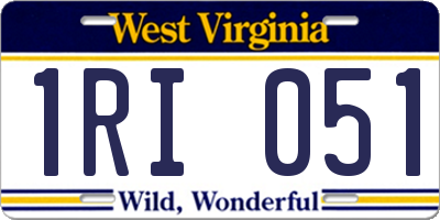 WV license plate 1RI051